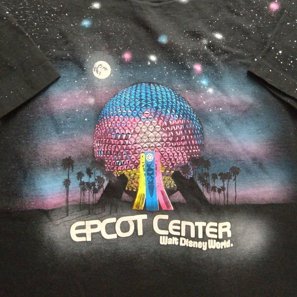 Vintage 90s Single Stitch Epcot Center  Walt Disney Night Sky Stars AOP T-Shirt
